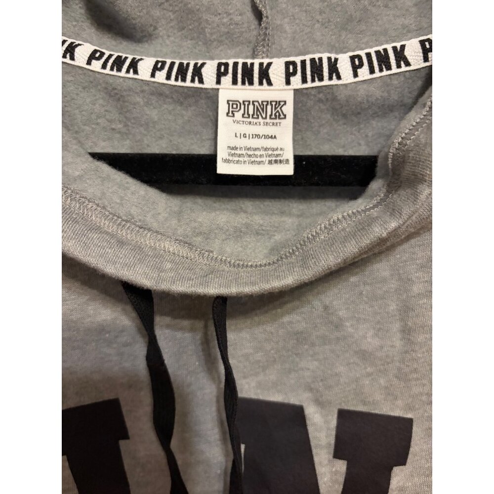 PINK by VICTORIA'S SECRET CROP GRAY SWEATSHIRT - NEW! SIZE LG - Picture 5 of 6